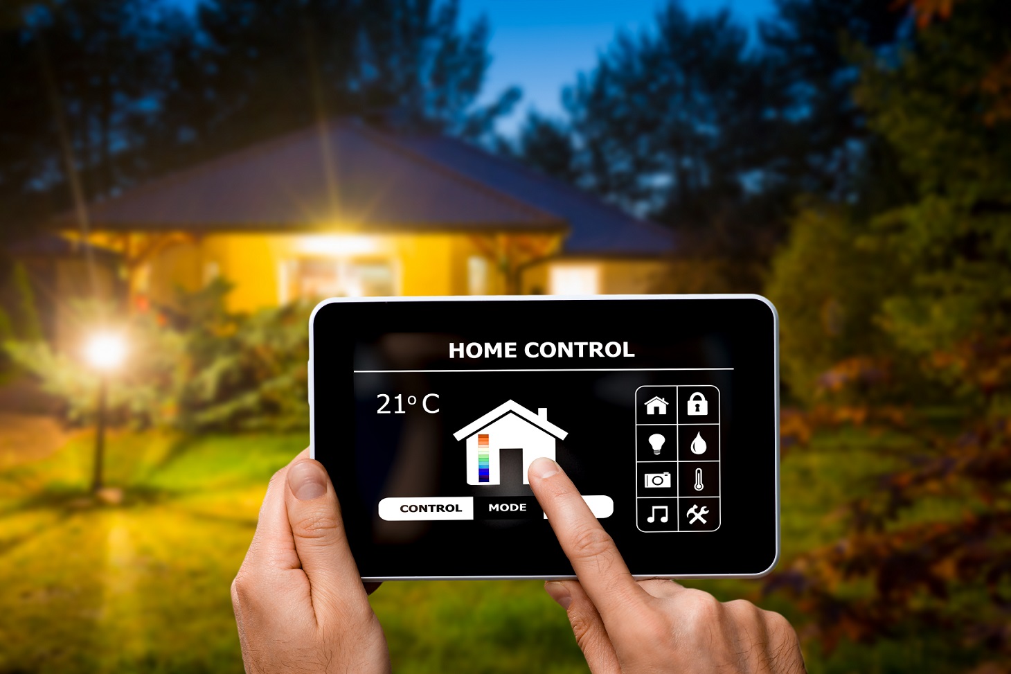 Remote home automation technology control system on a digital tablet or phone.